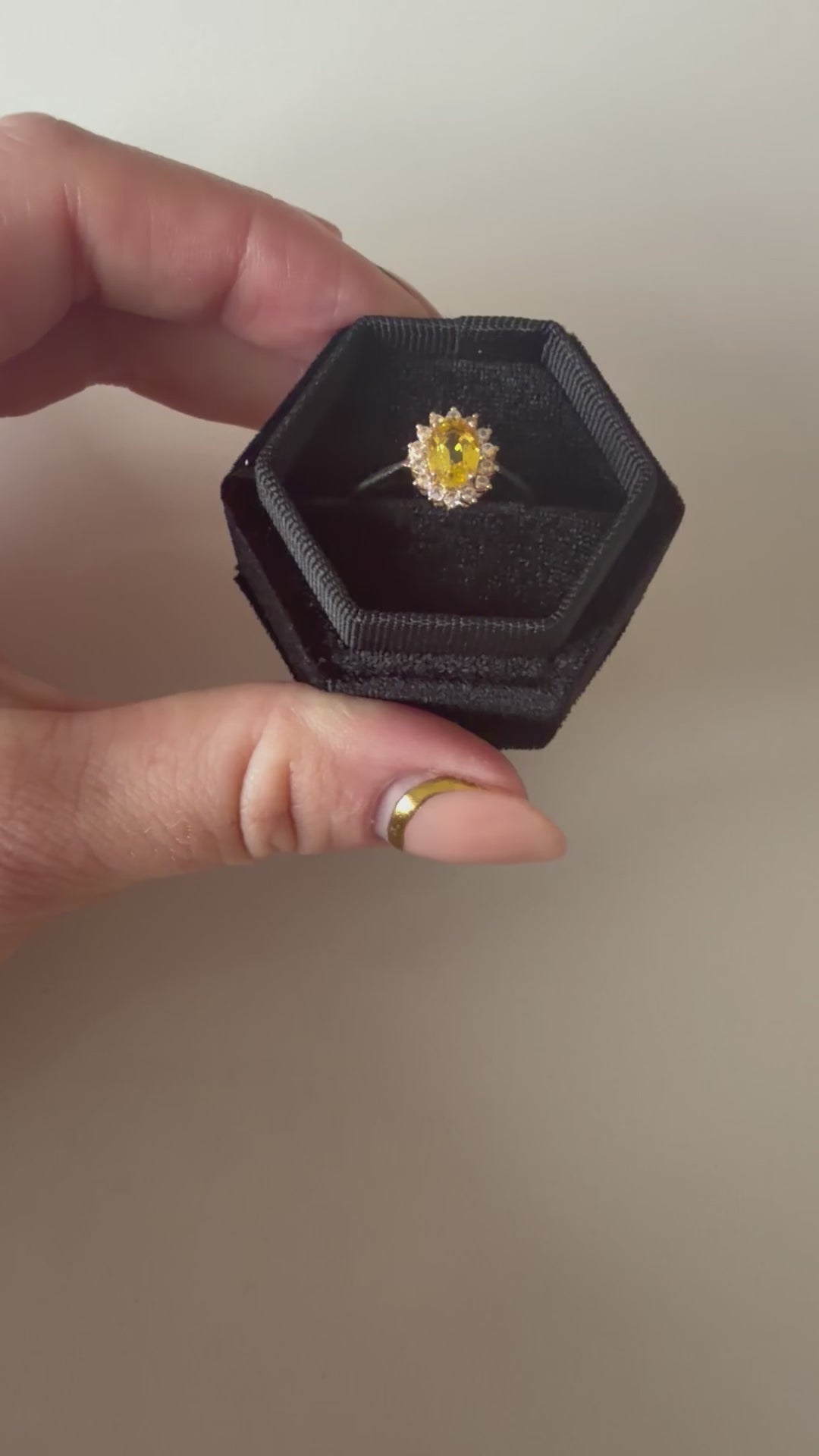 9ct Yellow Gold Yellow Sapphire and CZ Ring