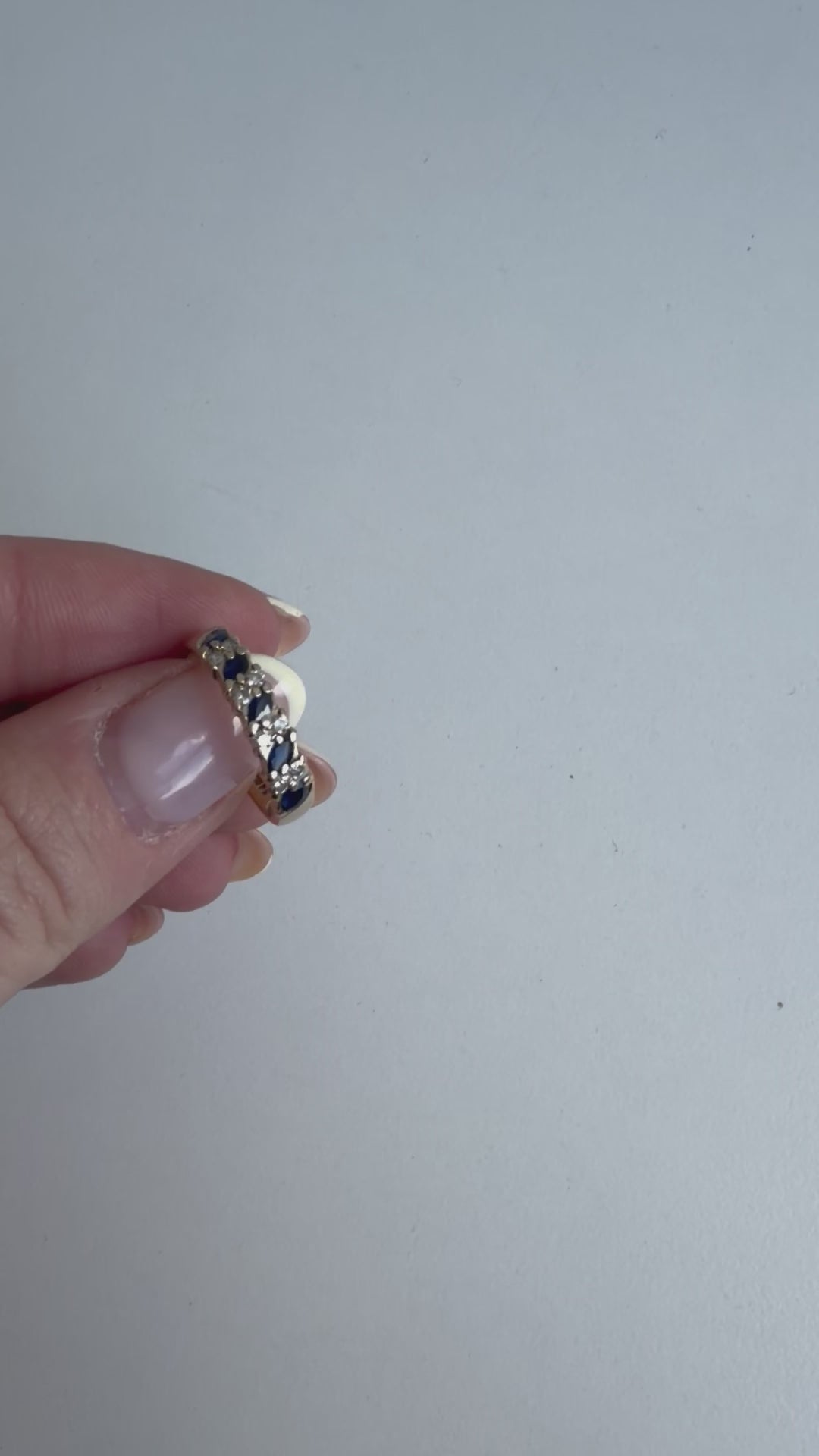 9ct Yellow Gold Sapphire and Diamond Ring