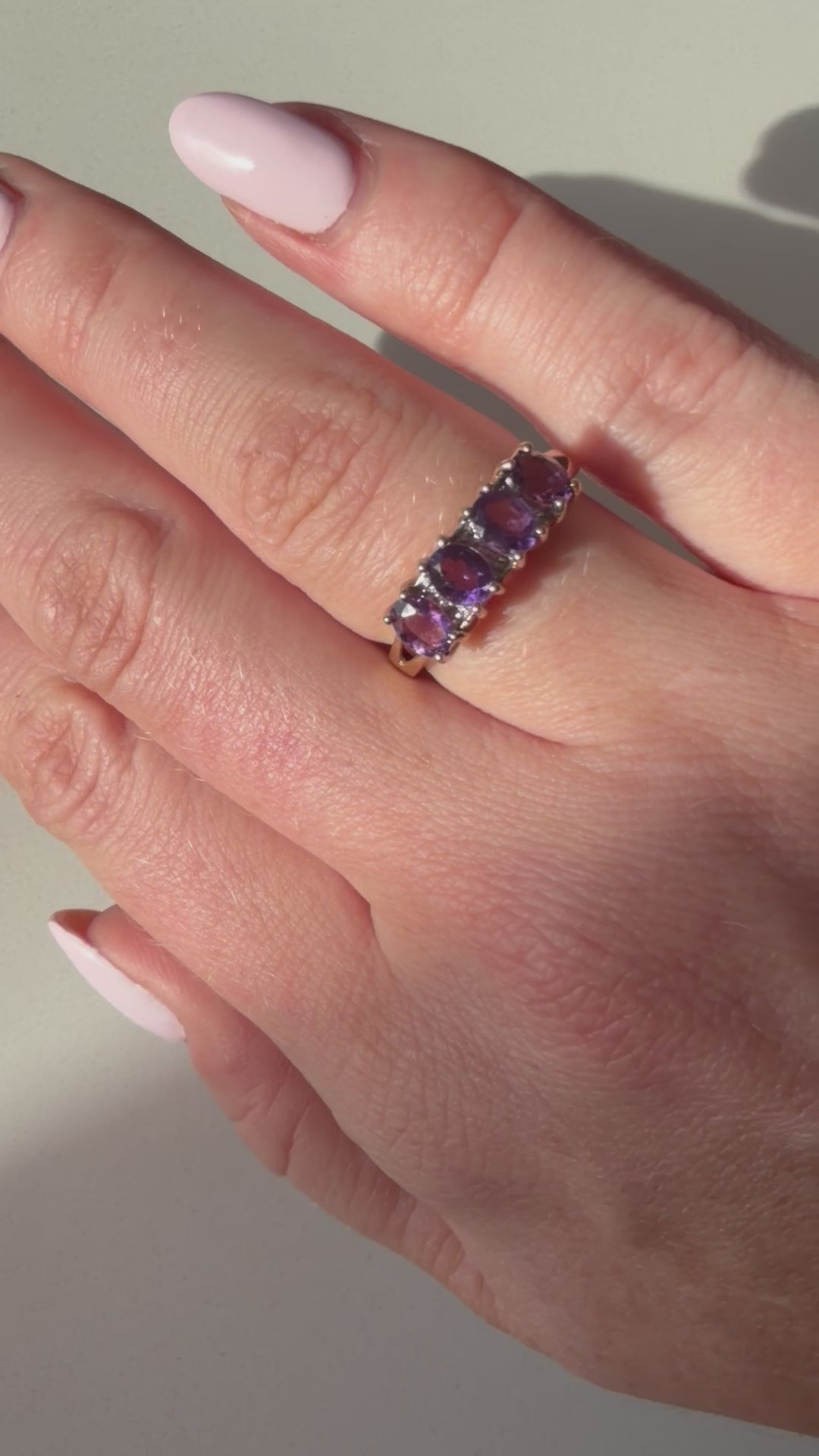 9ct Amethyst Four Stone Ring