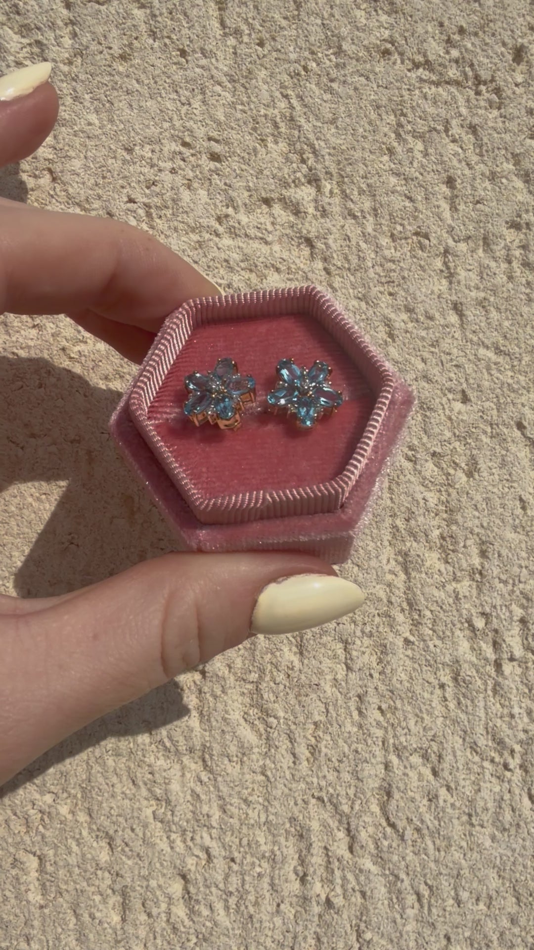 9ct Yellow Gold Topaz Flower Stud Earrings