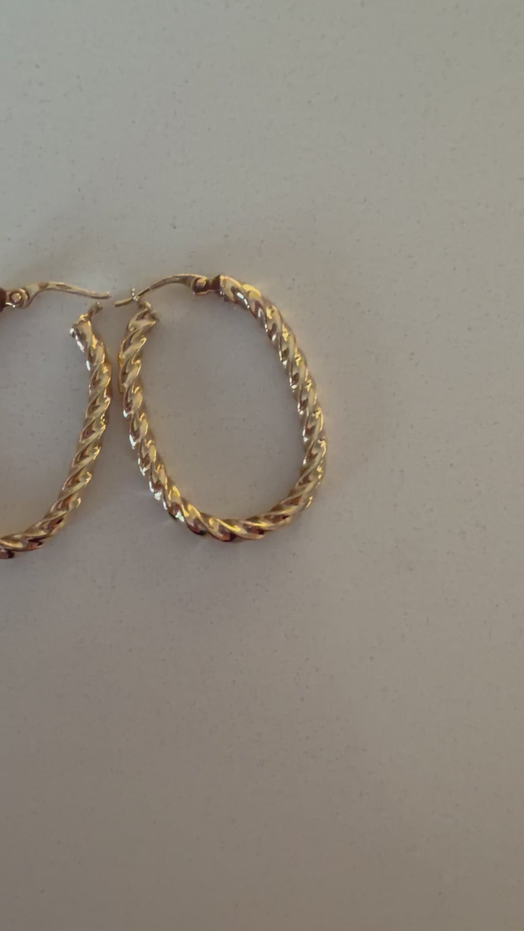9ct Gold Fine Twist Hoop Earrings