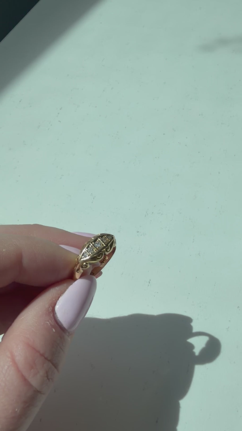 18 ct Gold and Diamond Boat Ring