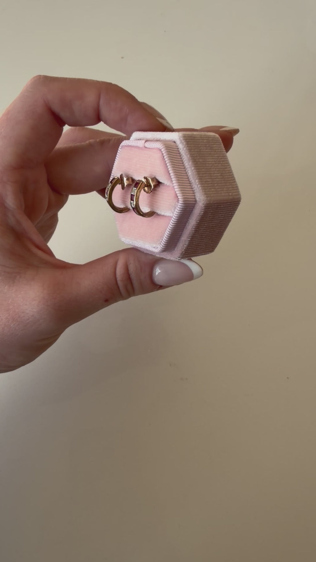 9ct Yellow Gold Ruby and Diamond Half Huggies