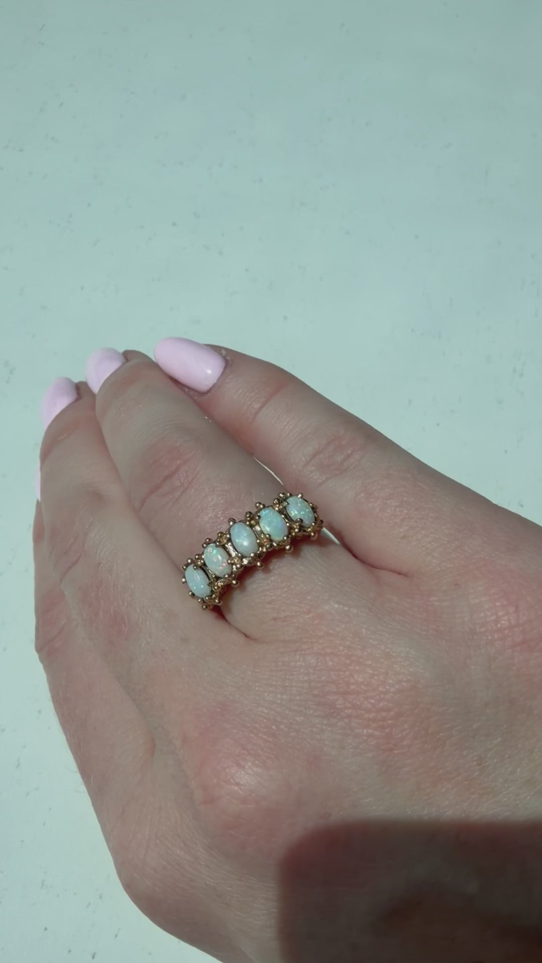 9ct Five Stone Opal Ring