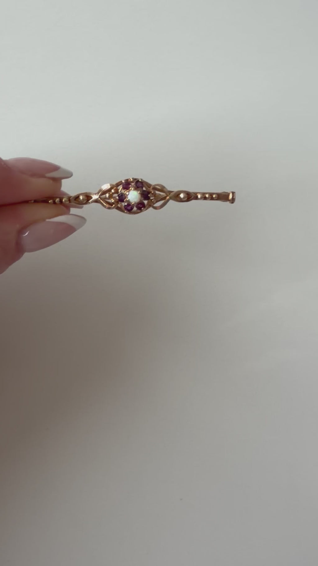9ct Yellow Gold Opal and Ruby Brooch