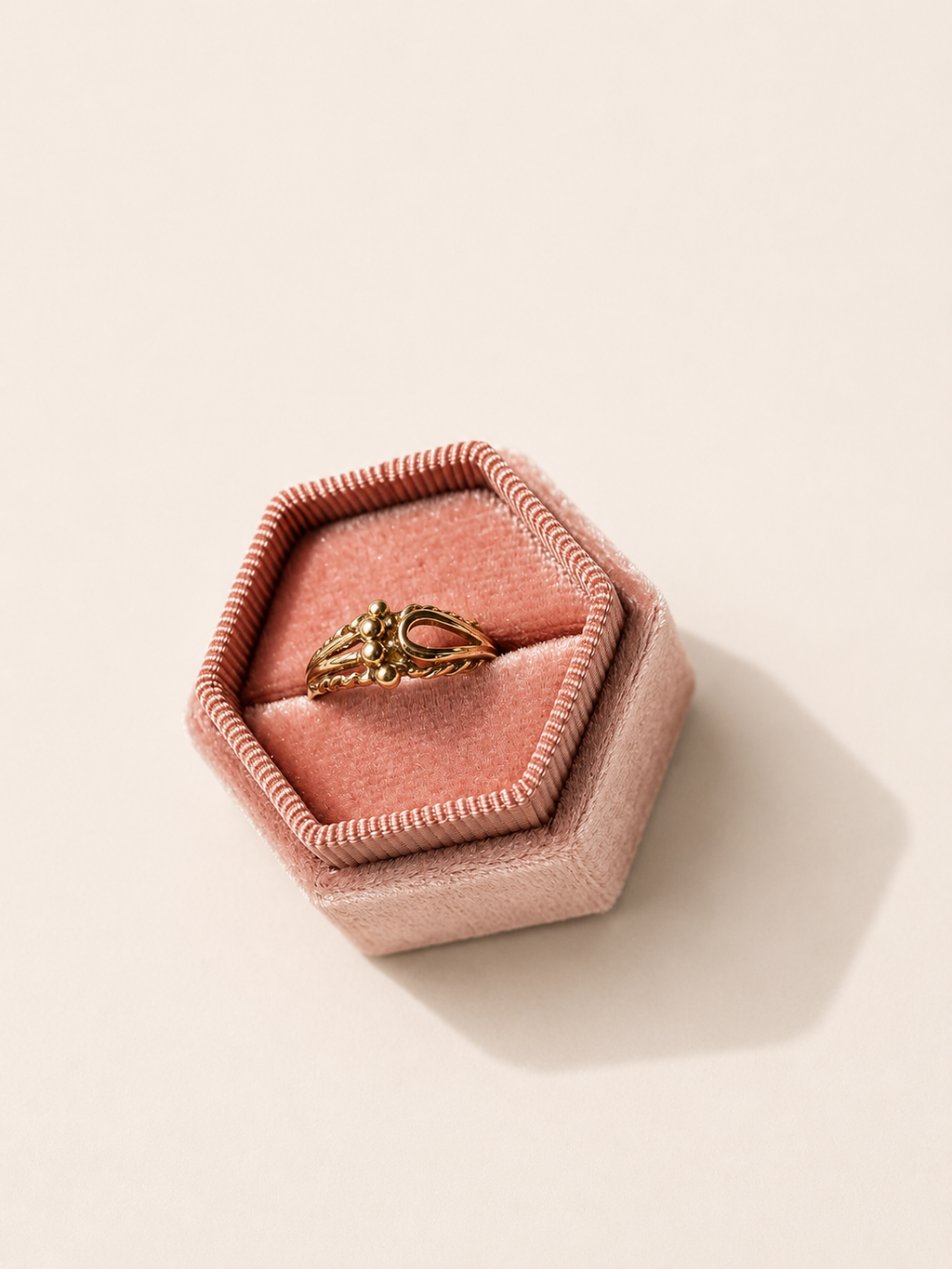 Vintage 9ct gold rope ring  – 375 Vintage