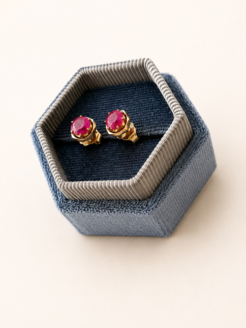 14ct Gold Ruby Stud Earrings
