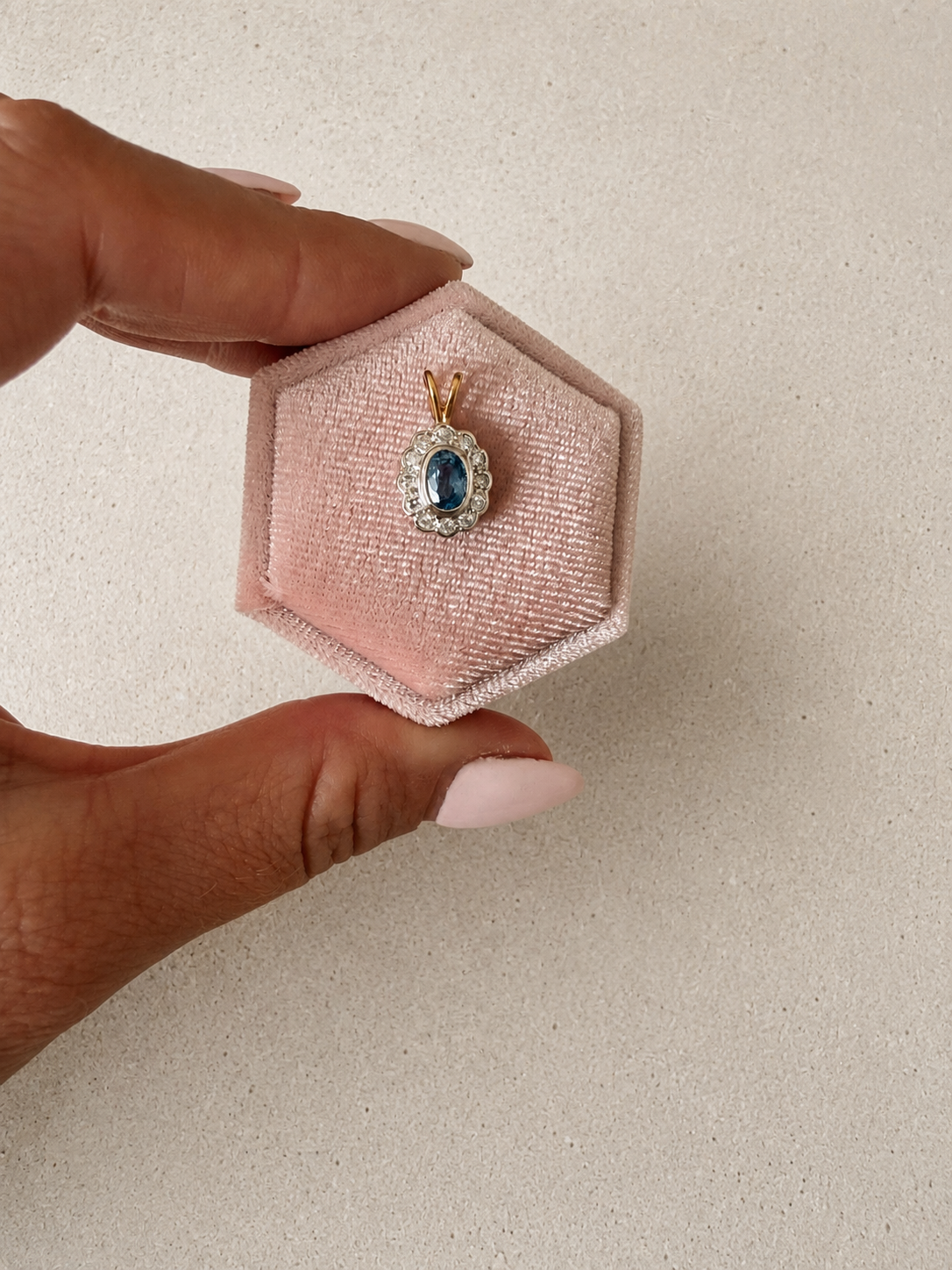 9ct Sapphire and Diamond Pendant