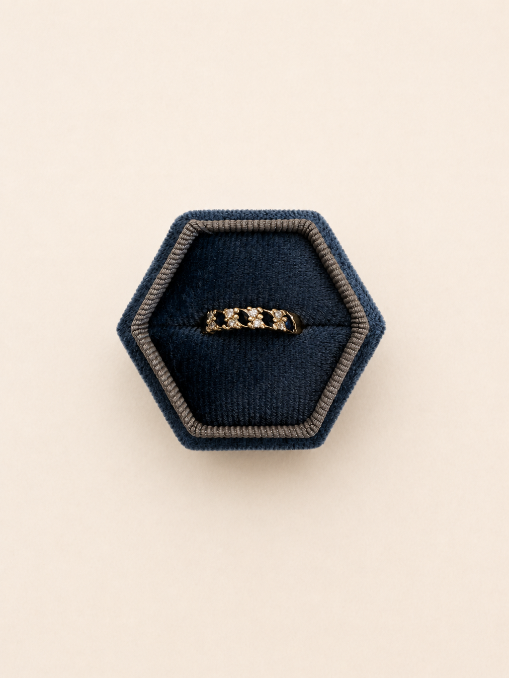 9ct Yellow Gold Sapphire and Diamond Ring