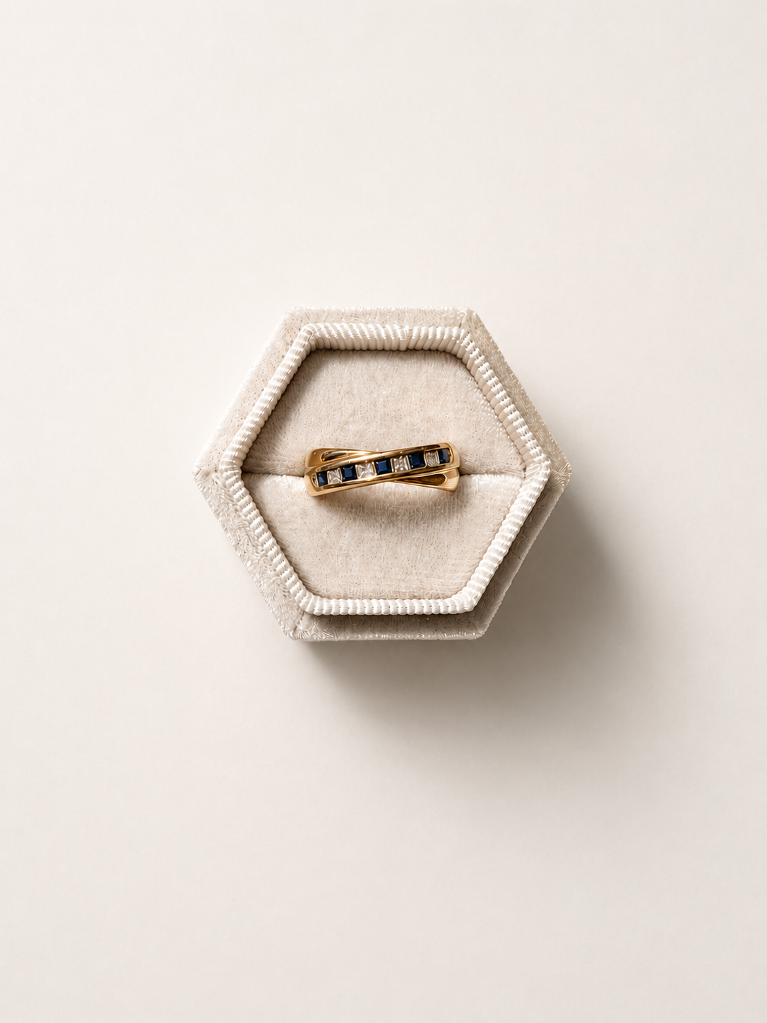 9ct Sapphire and Diamond Twist Ring