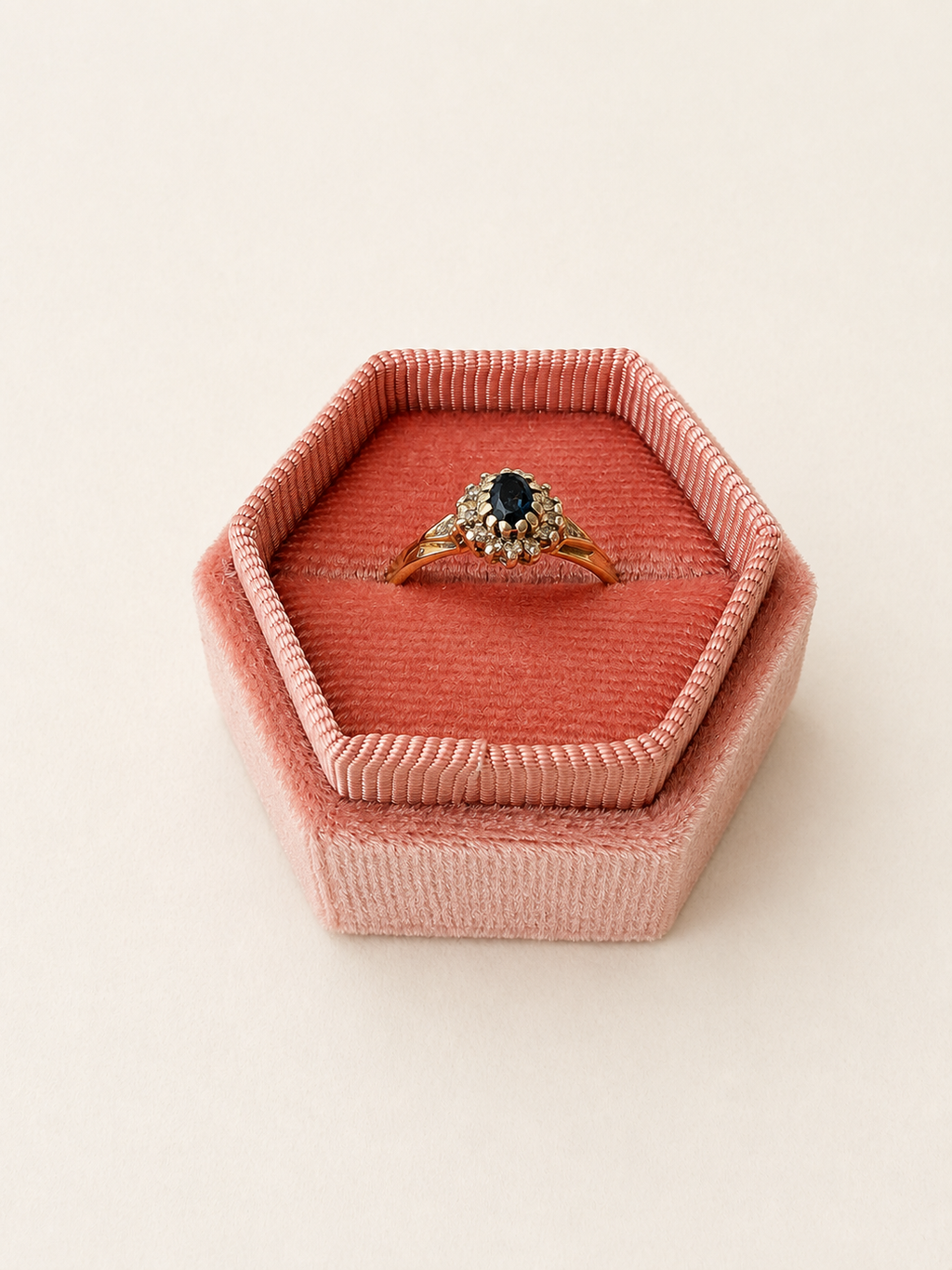 9ct Yellow Gold Topaz and Diamond Cluster Ring