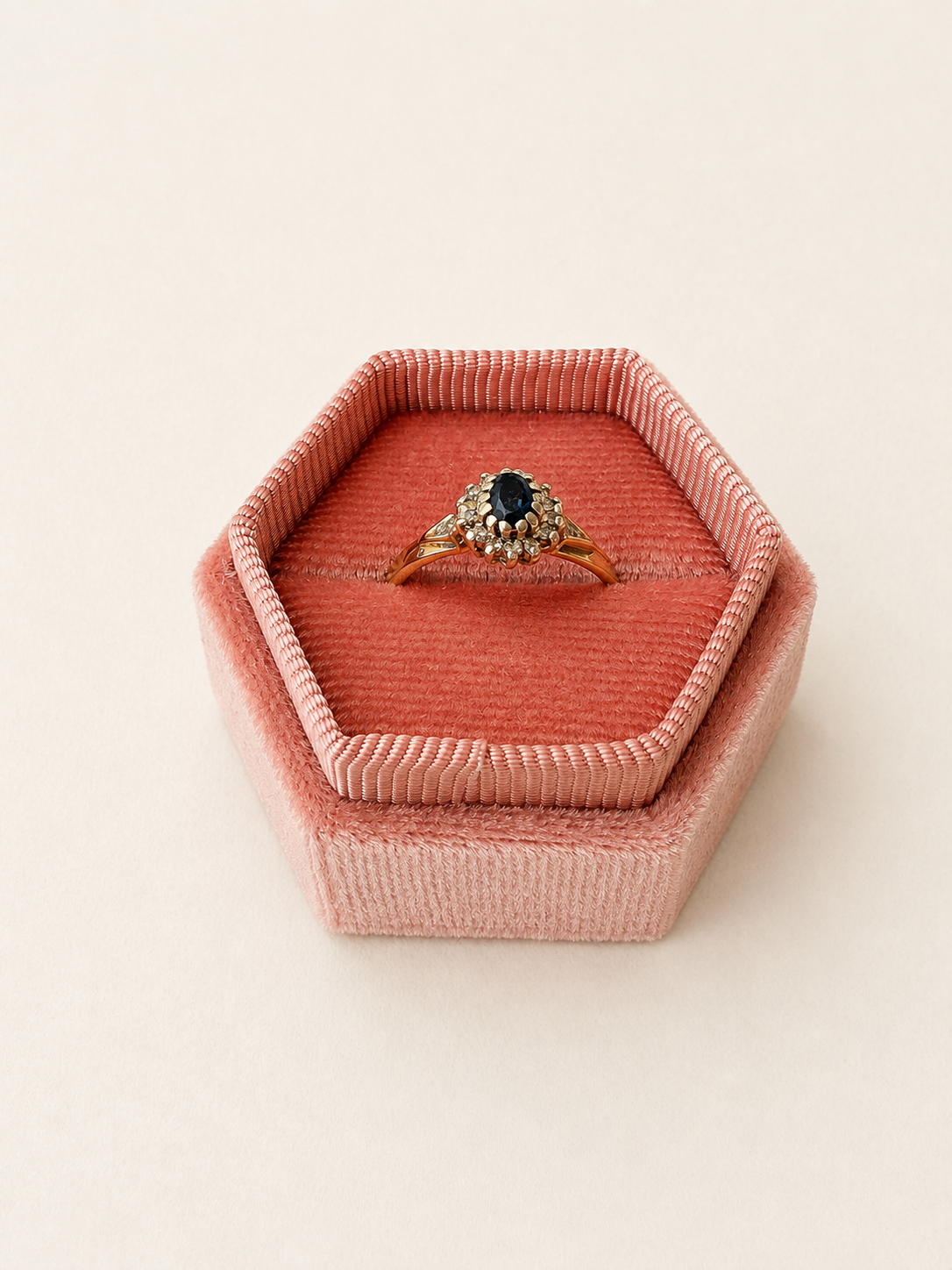 9ct Yellow Gold Topaz and Diamond Cluster Ring