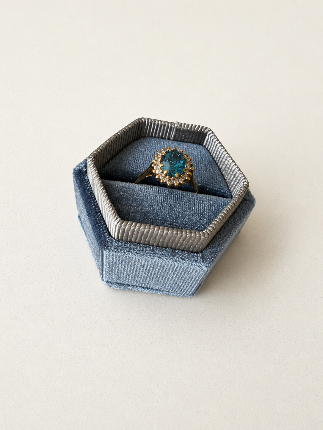 9ct Yellow Gold Topaz and Diamond Cluster Ring